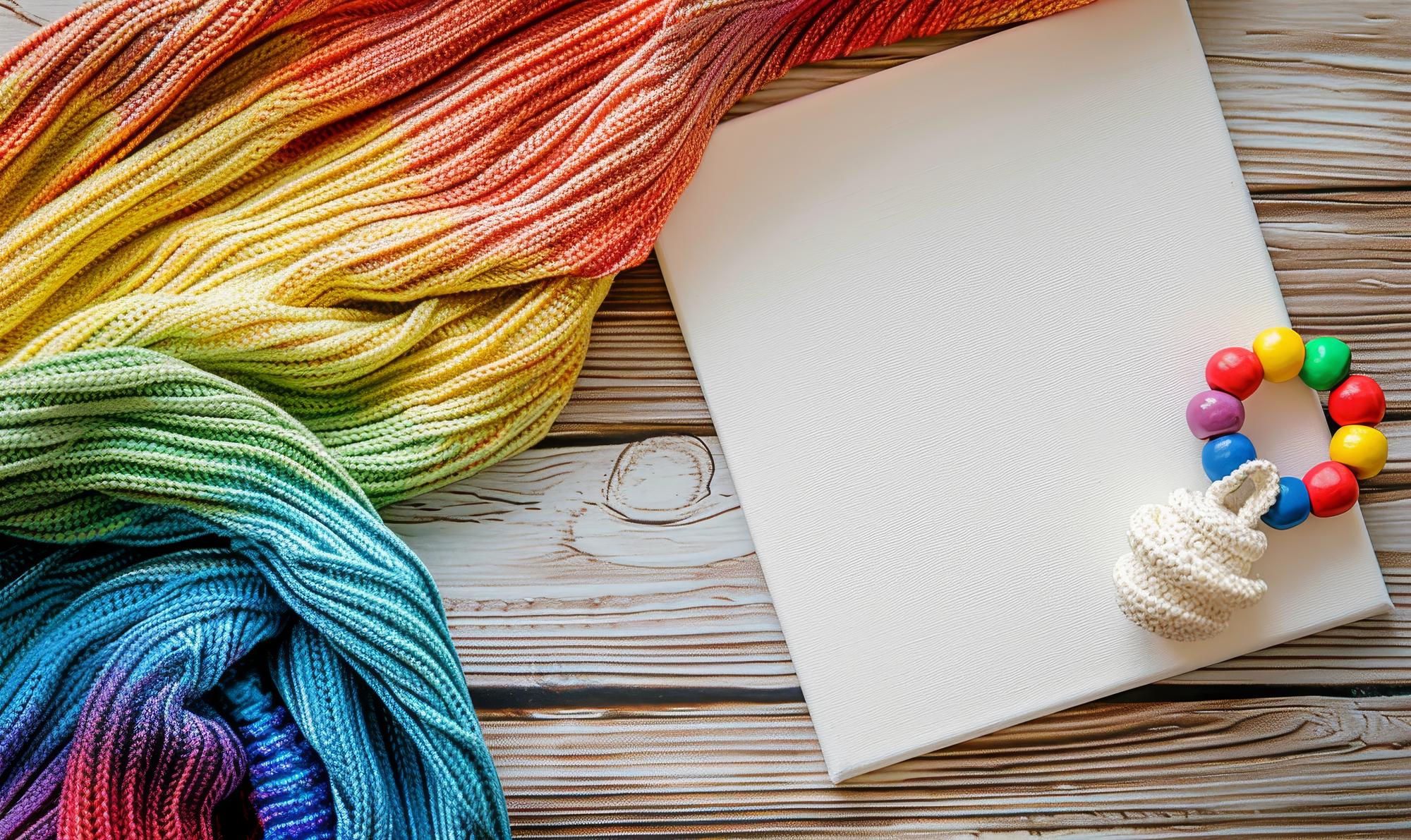 Artist in studio selecting thread colors